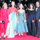 Heike Makatsch, Elle Fanning, Helen Mirren, Iris Berben y Wotan Wilke Moehring, en la inauguración.