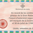 Placa en homenaje a gitanos represaliados