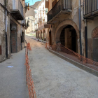 El carrer Botera de Balaguer, en obres.