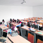 Alumnos de cuarto del grado de Educación Primaria bilingüe de la UdL, el miércoles pasado en un seminario impartido en inglés.