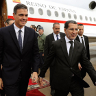 El presidente del Gobierno, Pedro Sánchez, con el primer ministro marroquí, Saadedín Al Othmani.
