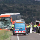 El autocar implicado en el accidente.