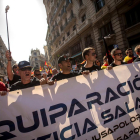 La manifestació convocada per Jusapol a Barcelona.
