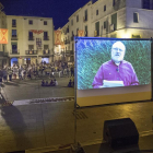 Lluís Puig, dirigiéndose de forma virtual a los vecinos de Cervera en el inicio de las fiestas. 
