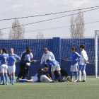 El partit es va interrompre durant 13 minuts per la lesió de Solà, que va patir un cop al cap.