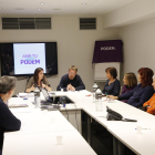 Domènech, reunit amb els membres de Podem Lleida.