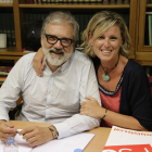 Larrosa y Mínguez, en una reciente reunión de la ejecutiva del PSC.