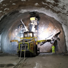 Les obres de perforació del túnel de Tres Ponts a l'Alt Urgell.