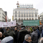 Imatge de les concentracions del sector del taxi celebrades ahir a Madrid.