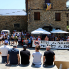 Un moment de la mobilització dels ramaders a Llessui, al municipi de Sort.