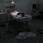 Sala de un hospital de Gaza, en la que auxiliaron a los heridos.