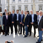 Els tretze eurodiputats, ahir al Tribunal Suprem.