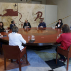 Reunión extraordinaria del Consell Executiu, ayer, en el Palau de la Generalitat.