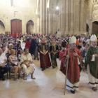 Un millar de personas siguieron ayer en la Seu Vella las diferentes escenas de la recreación de la boda de Peronella y Ramon Berenguer IV.