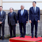 Pedro Sánchez i el primer ministre de Portugal, ahir a la cimera hispanolusitana.
