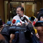L’expresident Mariano Rajoy, ahir, a Santa Pola (Alacant).