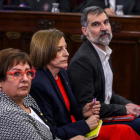 Bassa, Forcadell i Cuixart, en una sessió del judici.