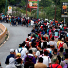Caravana de migrantes hondureños, a pie rumbo a EEUU.