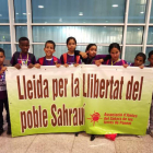 Los primeros nueve niños y niñas saharauis que han llegado al Segrià para pasar el verano. 