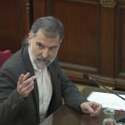 Imatge de Jordi Cuixart durant la compareixença al Tribunal Suprem.