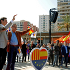 Albert Rivera, Inés Arrimadas i Celestino Corbacho, a l’acte d’ahir a l’Hospitalet de Llobregat.