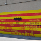 Un dels murals independentistes danyats al Palau.
