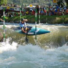 Miquel Travé, durante su descenso ayer en la categoría de canoa.