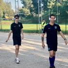 Bernat y Arnau Erta calentando antes de su participación en la nueva competición de la Federación.