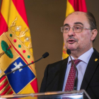 El presidente aragonés, Javier Lambán, ayer, en Zaragoza.