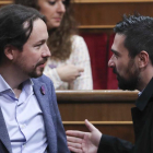 Iglesias y Espinar en el Congreso de los Diputados, en diciembre del año pasado.