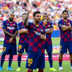 El astro argentino, que regresó el sábado, fue el más aclamado en la presentación del equipo, previa a la disputa del Gamper.