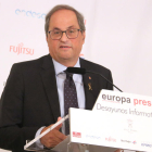 El president Torra, en un moment de la seua conferència a Madrid.