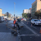 Tall d'un carril de Príncep de Viana per renovar la vorera i la calçada