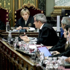 El fiscal Javier Zaragoza, ahir, al dirigir-se al tribunal mentre presentava una part de l’informe final del Ministeri Públic.