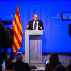Joaquim Torra, en un moment de la roda de premsa per fer balanç del primer any del seu Govern.