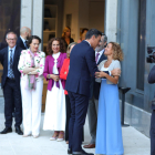 El president del Govern espanyol en funcions, Pedro Sánchez, saluda la presidenta del Congrés dels Diputats, Meritxell Batet.