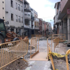 Las obras que se están ejecutando en la calle Anselm Clavé, una de las más importantes de Juneda.