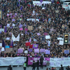 Movilización el año pasado con motivo del Día Internacional de la Mujer en las calles de Lleida. 