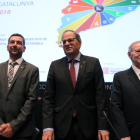 ??Joan Canadell, Quim Torra y Miquel Valls, ayer en la presentación del informe en Barcelona.