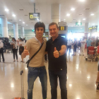 Mauro Giuliani, ahir amb Enric Duch a l’aeroport del Prat.