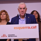 El candidat d’ERC a l’alcaldia de Barcelona, Ernest Maragall, ahir, després de la reunió amb Colau.