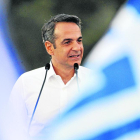 El líder del partido Nueva Democracia, Kyriakos Mitsotakis, logró ayer una amplia victoria.