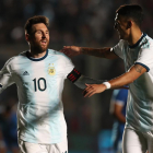 Messi muestra su alegría tras marcar uno de los dos goles que le endosó a Nicaragua.