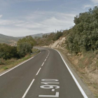 Vista de la carretera L910 en Les Avellanes i Santa Linya. 