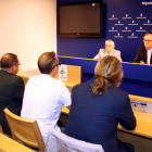 La roda de premsa de presentació dels ajuts de la Diputació de Lleida.