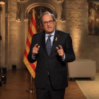 El president de la Generalitat, Quim Torra, ahir, durant el discurs institucional de la Diada.