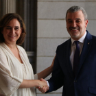 Ada Colau i Jaume Collboni, després de presentar el seu acord.