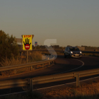 Una de las nuevas señales instaladas las últimas semanas en la salida del A-2 en Lleida.