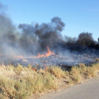 L'incendi a Menàrguens va generar una gran columna de fum.