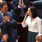 La nueva presidenta de la Comunidad de Madrid, Isabel Díaz Ayuso, agradece las felicitaciones.